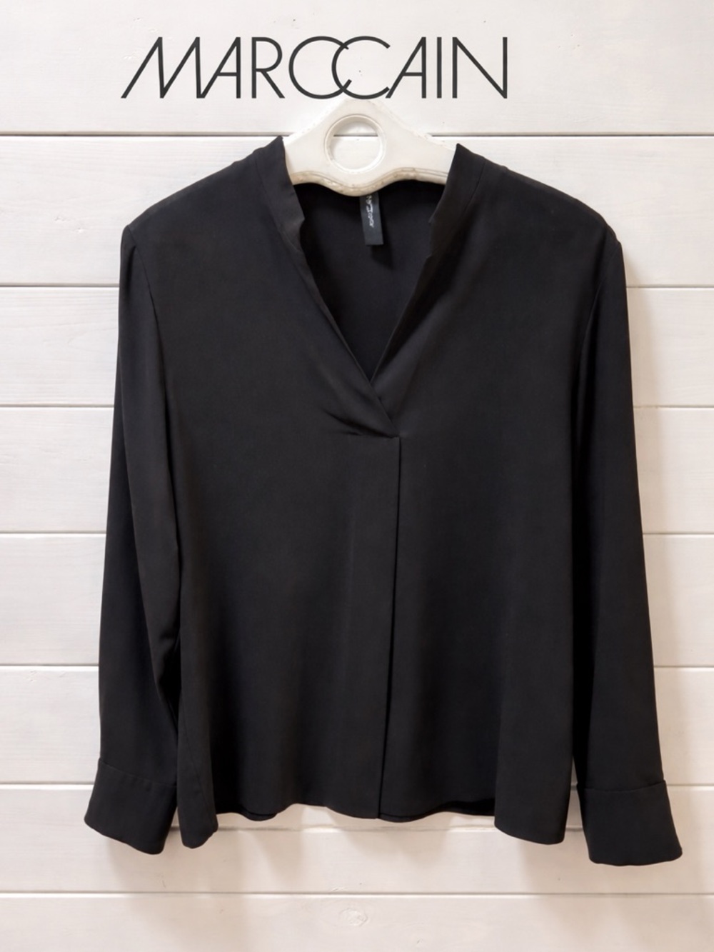 MARC CAIN Black Long Sleeve Blouse – Size L/XL (Estimated)